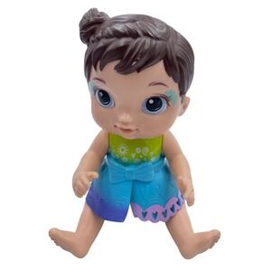 Baby Alive GloPixies Minis Brown Hair Doll Blue Ombre Skirt Hasbro 10"